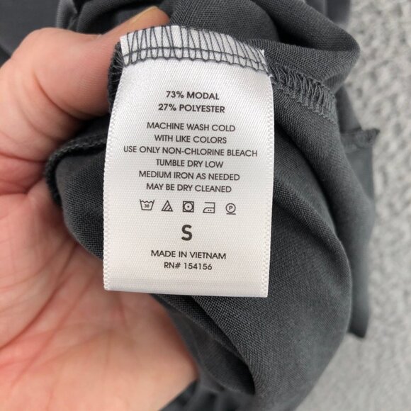 Mote Top Womens Small Gray Modal Blend High Low Pleated Sleeveless Stretch Knit - Picture 6 of 9